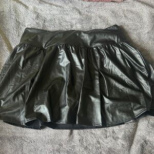 Aerie Shiny Black Mini Skirt